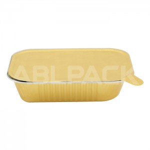 SAP620 Rectangular sealable lacquer colored printed disposable Aluminum Foil container tray food plate