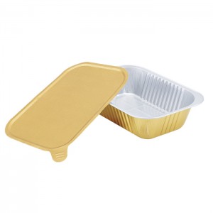 SAP620 Rectangular sealable lacquer colored printed disposable Aluminum Foil container tray food plate