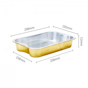 Customized accept Disposable Keep flash restaurant Takeaway Package Lunch fast Food box tray Aluminum Foil Container Gold black