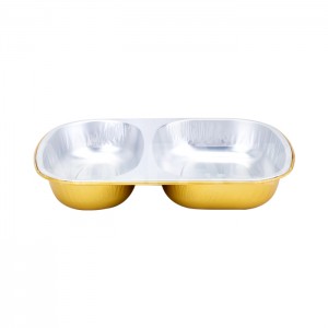 AP850B 2-Compartment sealable printed disposable ABLPACK Aluminum Foil tray container mould with Sealer Lid honey jam sauce dessert pastry hineni arika 1oz