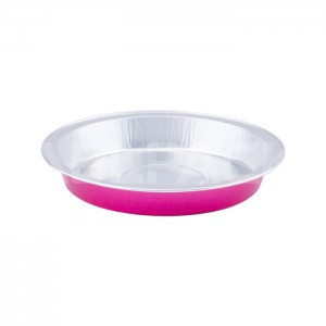 AP275A AP275B Round microwave oven safe lacquer printed smooth wall aluminum foil baking cup container mould for cupcake tiramisu muffin yogurt