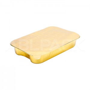 Customized accept Disposable Keep flash restaurant Takeaway Package Lunch fast Food box tray Aluminum Foil Container Gold black
