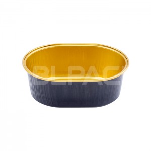 AP350 Oval ABLPACK oil proof coated smooth wall cake mould catering tempura aluminum foil baking Baklava Kunafeh cup